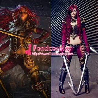 Click to Buy Free Shipping LOL Game High Command Katarina Du