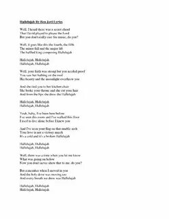 Hallelujah lyrics Hallelujah lyrics, Lyrics, Hallelujah