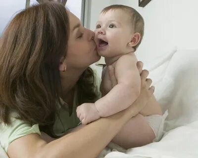 Download wallpaper child, baby, mom, kisses, a mother's love