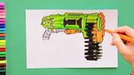 How to draw Nerf Zombie Ripchain Combat Blaster - YouTube