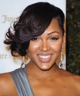 Meagan Good Short Wavy Black Hairstyle Meagan good short hai