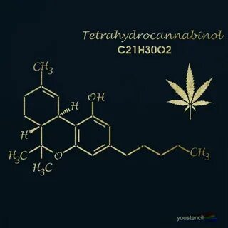 THC Structural Formula Stencil: ST44" youstencil.com.au