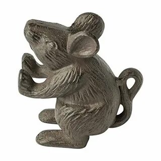 Creative Co-op 5'' Shabby Chic Rustic Cast Iron Mouse Home D