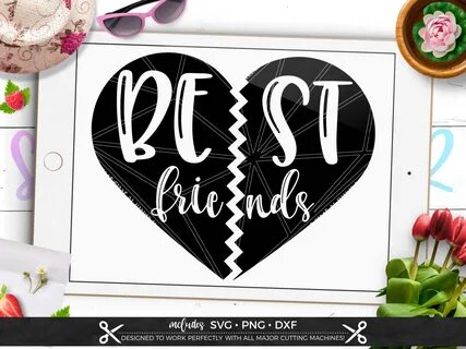 ETC Best Friends Heart SVG DXF Cut File for Shirts Cups Deca
