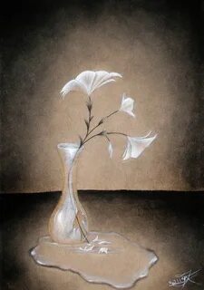 Broken Vase - Charcoal sketch Print- Multiple sizes availabl