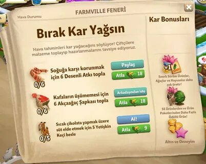 Farmville 2 Oyun Hileleri: Farmville 2 Kar Yağışı Malzemeler