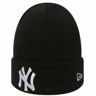 New Era NY Yankees League Essential Beanie - Black / White N