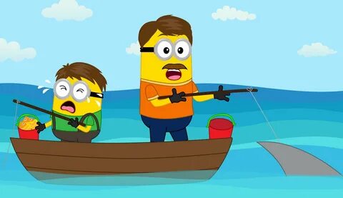 Minions Banana and Daddy Go Fishing Funny Story Full Movie! 