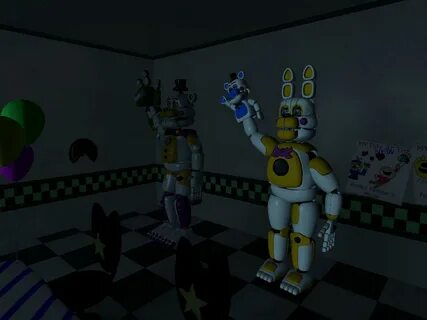 Funtime Fredbear and Funtime Spring Bonnie by Beastthedog15 