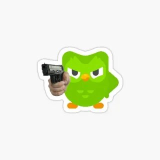 "Duolingo is angry" Sticker for Sale by danster12345 Redbubb