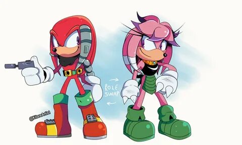 AU Role Swap: Knuckles and Julie-Su ❤?"Kitare の イ ラ ス ト