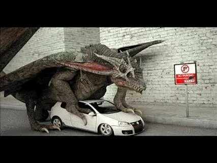 Dinosaur at car park,Funny videos, don't try to lough challe