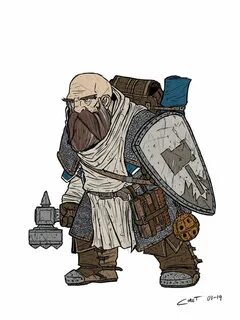 OC Art Volkyr Dwarf War Domain Cleric Design de personnage f