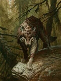 Forest Guardian Fantasy art, Creature art, Fantasy wolf