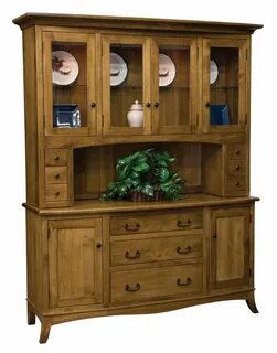 Amish Shaker Hutch China Cabinet 64" Solid Wood