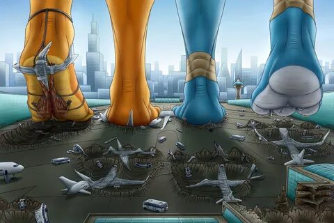 Giantess destroying city