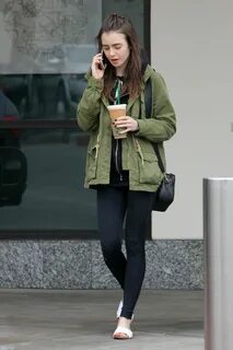 LILY COLLINS at Starbucks in West Hollywood 05/19/2018 - Haw