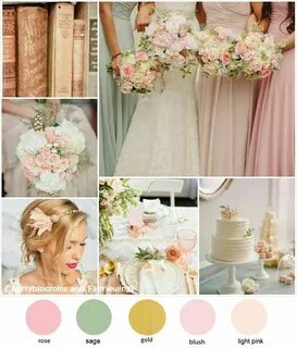 Color Series #17 : Rose + Sage + Gold - crazyforus Pink wedd