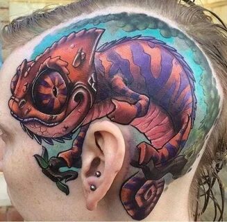 Chameleon tattoo: meaning, photos and best sketches