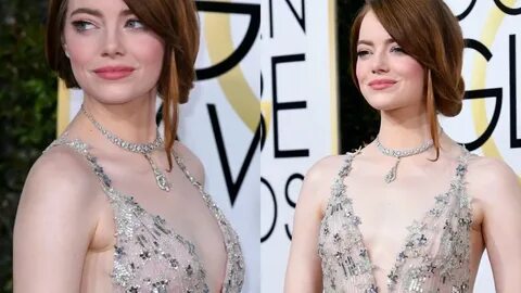 Emma Stone Cleavage Boobs At The Golden Globes 2017 - YouTub