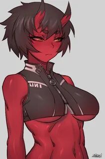 Monster Girl Monster Girl Red Oni Oni арт девушка - Mobile L