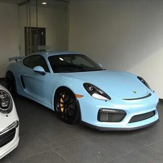 Porsche Cayman GT4 painted in paint to sample Gulf Blue Phot