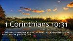 Verse of the Day - 1 Corinthians 10:31 KJV - Highland Park B