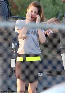 Make-up free Kristen Stewart works out her aggression as she