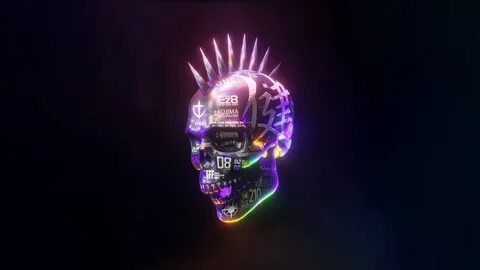 Neon Dark Skull 4k Wallpaper, HD Artist 4K Wallpapers, Image