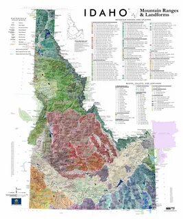 Idaho Mountain Ranges & Landforms (20 x 24 inch) - MITCHELL 