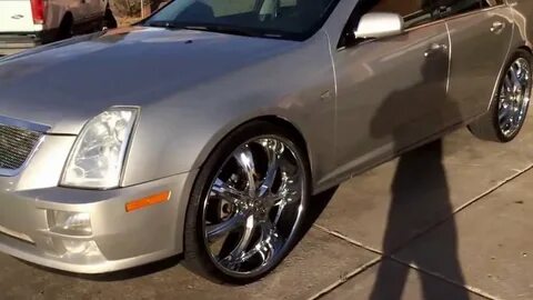 Cadillac sts 24 inch rims walk around video - YouTube