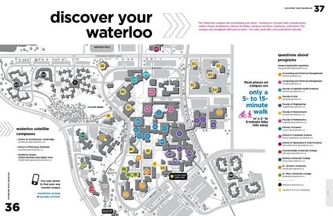 U Waterloo Campus Map Map North East