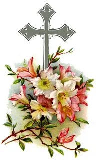 religious easter cross with flowers - Clip Art Library