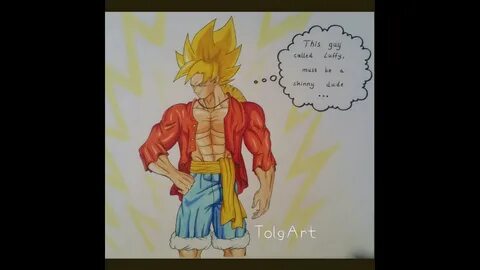 Drawing Goku & Luffy Crossover - YouTube