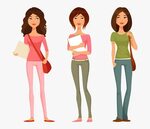 Adult Girl Cliparts - Teenage Girl Clipart, HD Png Download 