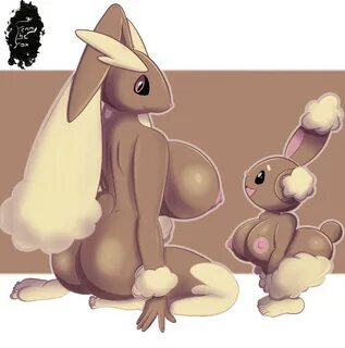buneary, lopunny, pokemon (species), nintendo, hi res, anthro, ass, big bre...