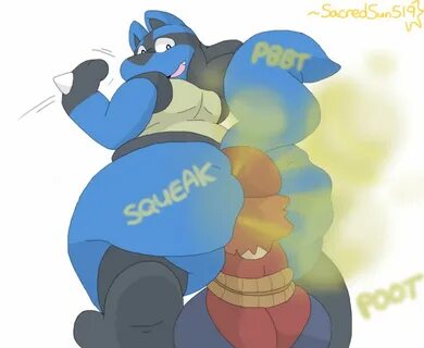 Repost and Story) Lucario farts on his Trainer SacredSun... 