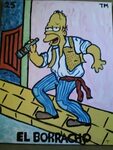 Homer Simpson El Borracho Loteria Canvas by unleasheddoggie,