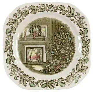 4 Johnson Brothers MERRY CHRISTMAS SQUARE PLATE 7 5/8" MADE 