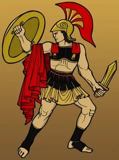 Warrior clipart greek mythology - Pencil and in color warrio