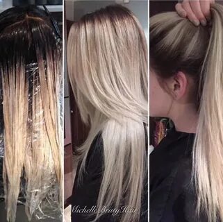 Icy Beige-Blonde Balayage and Shadowroot Smudged Root, Roots