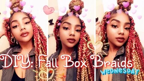 Blonde And Red Box Braids