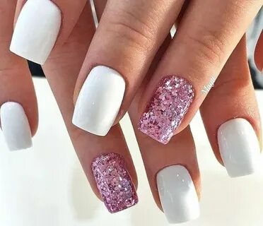 model unghii albe si roz Really cute nails, Silver nail desi