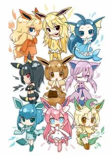 Pokemon Eeveelutions Chibi Gijinka (Larger picture) Cute pok