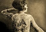 Portrait of a tattooed woman Photograph by English School Fi