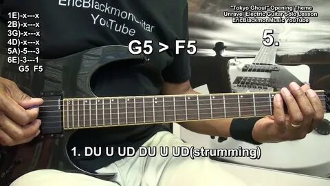 TOKYO GHOUL 👻 Unravel Electric Metal Guitar Solo Lesson @Eri