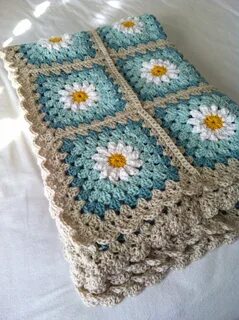 Granny Square Blanket Patchwork Crochet Handmade Artisan Min