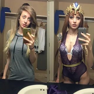 Before and after Zelda lingerie & makeup cosplay by damnjacq