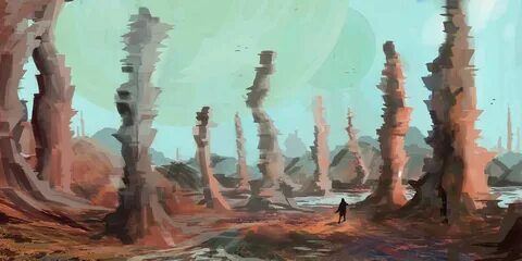 Alien planet art Alien concept art, Alien planet, Planets ar