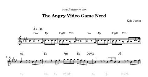 The Angry Video Game Nerd (K. Justin) - Free Flute Sheet Mus